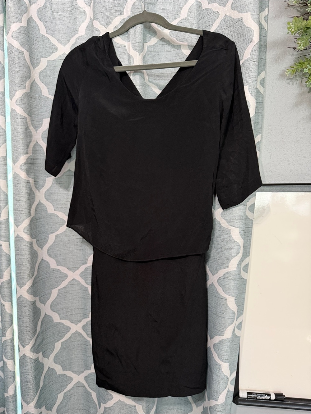 Black  Midi Dress with Short Sleeves